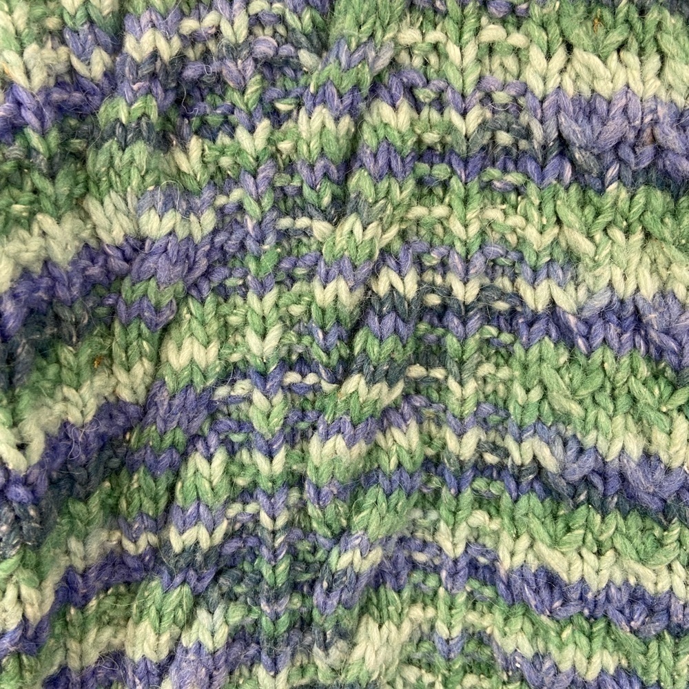 Vintage Hand Knit Cardigan Wool Blend Cable S Large Grandma Chunky Boho Heavy - Picture 7 of 10